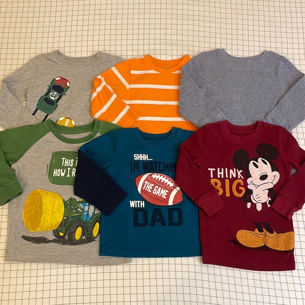 6 long sleeve shirt bundle pack! Variety of 2T shirts all in good condition